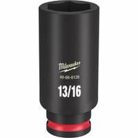 MILWAUKEE Deep Impact Socket: 3/8 in Drive Size, SAE, 13/16 in Socket Size, 6-Point, Deep, Friction (MPN 49-66-6126). Key specifications — attr1215501: MILWAUKEE; attr1215515: Black Phosphate; attr1215518: 13/16 in.
