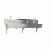 SANI-LAV Wash Station: 4 Stations, 8 in Bowl Dp, 77 in Bowl Lg, 16 1/2 in Bowl Wd, Faucet Included (MPN 58WAL-0.5). Key specifications — Includes Side Splash: Side Splash Not Included; Series: Stainless Steel Wash-Station; Brand: SANI-LAV; Power Source: AC Powered.