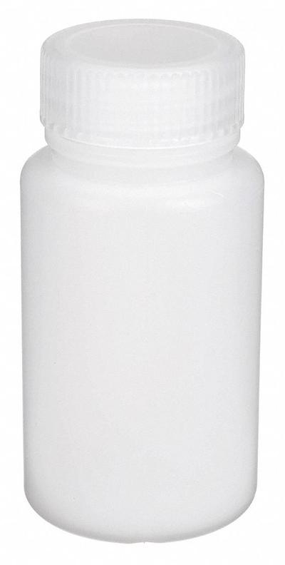 APPROVED VENDOR Laboratory Bottle: HDPE, 250 mL, 8 fl oz, Closure Included, Colorless - HDPE Wide Mouth Round Lab Bottles