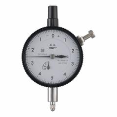 MITUTOYO Calibrated Indicator: 0 in to 0.025 in, Inch, 0.0001 in, 0-5-0 Dial Reading (MPN 2803A-10CAL). Key specifications — attr1184109: 0-5-0; attr1184166: Calibration Certificate; attr1200917: Dial Indicator - Lug Back; attr1184127: 2803A-10CAL; attr1184167: MITUTOYO; attr1184108: 0.0001 in; attr1184144: Certificate of Calibration.