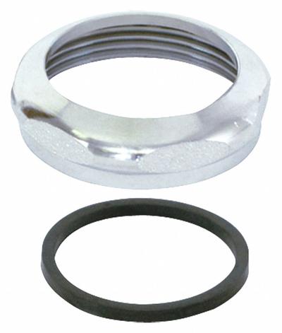 APPROVED VENDOR Nut: Brass, Chrome-Plated, Silver, 1 1/2 in Nominal Pipe Size - Drain Connecting Nuts, Washers & Gaskets