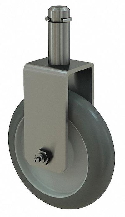 METRO Replacement Caster: 250 lb Cap, Unfinished, Silver/Gray - Replacement Casters for Shelf & Utility Carts