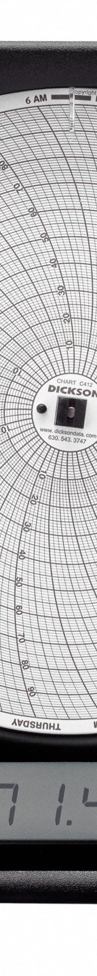 DICKSON Circular Chart Recorders: Circular Chart Recorders, Temp°C/Temp°F, -58°F to 158°F (MPN KT8-20*NoCal). Key specifications — attr1000928: KT8-20*NoCal; attr1000936: DICKSON; attr1000955: Temperature °F; attr1000958: Circular Chart Recorders; attr1000929: +/-0.9F from -58.0 to 68.0F+/-1.2F from 69F to 122F+/-2.0F over remaining range; attr1000930: Sound.