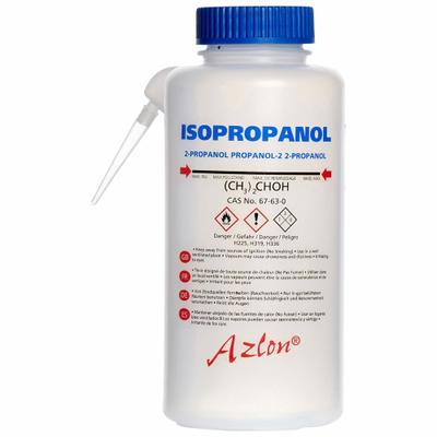 DYNALON Wash Bottle: 500 mL, Isopropanol, Blue, Wide, Integrated Spout Spout, Blue - Wide Mouthed Integrated Spout Wash Bottles
