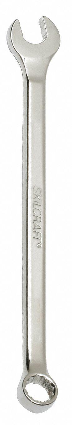 ABILITY ONE Combination Wrench: Alloy Steel, Chrome, 12 mm Head Size, 7 3/4 in Overall Lg, Offset (MPN 5120-01-645-2329). Key specifications — attr309539: 12 mm; attr309567: No; attr324930: ABILITY ONE.