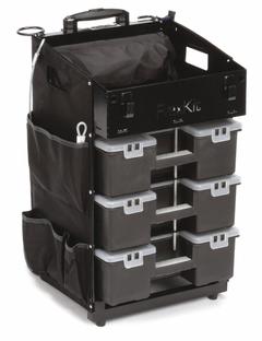 FLEXCART Tool Utility Cart: Black / Black Drawer, 14 1/2 in Wd, 37 1/2 in Dp, 45 in Ht, No Lid (MPN FC-50NT). Key specifications — attr1116772: FLEXCART; attr1116768: Padlock.