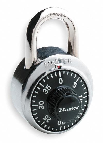 MASTER LOCK Combination Padlock: Dial Combo, Silver, Stainless Steel, Std Shackle - Standard Shackle Combination Padlocks