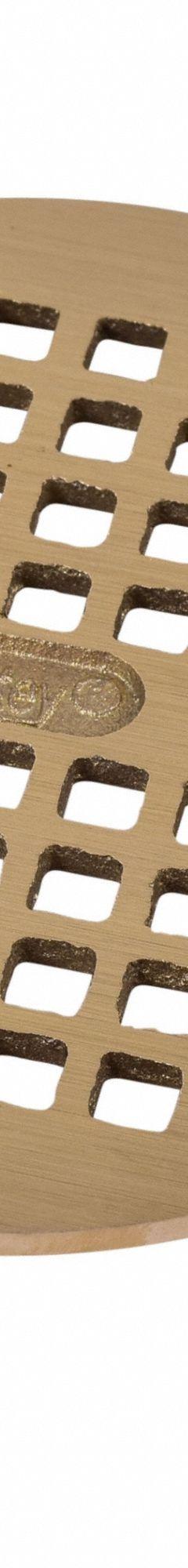OATEY Grate: Round, 5 1/4 in Overall Dia, 1/4 in Overall Ht, Brass, Brass, Brass, Screw-In (MPN 80020). Key specifications — Finish: Brass; Brand: OATEY; Color Family: Brass.