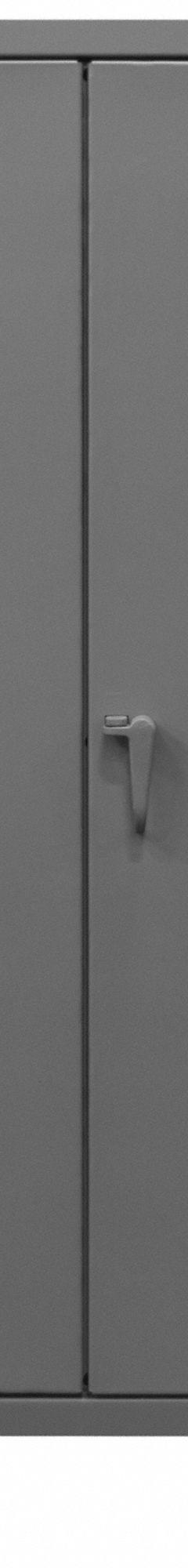 DURHAM MFG Storage Cabinet: 48 in x 24 in x 78 in, Swing Handle & Padlock Hasp, 12 ga Panel Thick (MPN HDC-244878-4S95). Key specifications — attr62698: Gray; attr62736: Welded; attr87895: Legs; attr62693: Assembled; attr62737: Stationary; attr62694: Adjustable; attr62695: Powder Coated; attr62696: Steel.