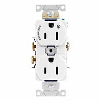 LEVITON Duplex Receptacle Outlet: Duplex, 5-15, White, 125V AC, 15 A, 2 Pole / 3 Wire (MPN 5262-S1W)