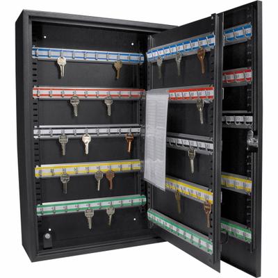 BARSKA Key Cabinet: 200 Key Capacity, Single Key Lock, Steel, Black, 21 3/4 in Ht - Key Cabinets with Key Lock
