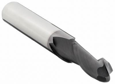 OSG Ball End Mill: Carbide, TiAlN Coated, 2 Flute, 9/32" Mill Dia, 3/4" LOC - General Purpose Carbide Ball End Mills