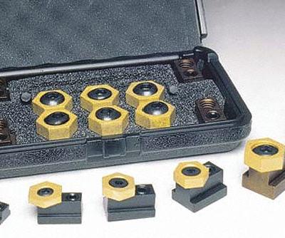 MITEE-BITE PRODUCTS INC MITEE-BITE T-Slot Fixture Clamp Kit: Brass, Smooth Face, For 12 mm T-Slot - T-Slot Hex-Edge Fixture Clamp Kits