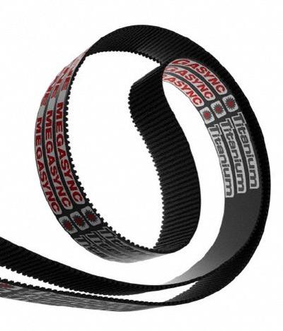 MEGADYNE Timing Belt: HTD, 560TTM8M36, Megasync Titanium, Compounded Rubber, Rubber - Megasync Titanium Series Parabolic Timing Belts