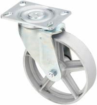 APPROVED VENDOR Plate Caster: Swivel, No Brake, Iron, 8 in Wheel Dia, 2 in Wheel Wd, Slot, Rectangle (MPN LH-C080KP-16). Key specifications — Wheel Bearing Type: Ball; Wheel/Tread Color: Silver; Brand: APPROVED VENDOR; Caster Type: Swivel.