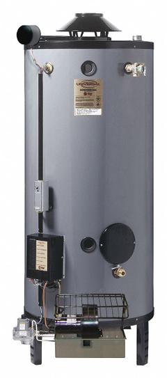 RHEEM-RUUD Commercial Gas Water Heater: Natural Gas, Low NOx, 72 gal, 250,000 BTU, 71.06 in Ht (MPN GN72-250A). Key specifications — Display Sell UOM: EA; Market: Commercial; Standards: NC Compliant; Sub-brand: Rheem Ruud; Brand: RHEEM-RUUD; Low NOx: Yes; Water Connection Location: Side; Fuel Type: Natural Gas.