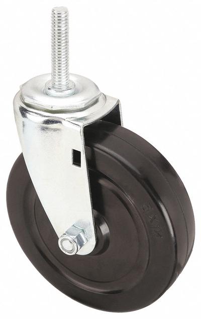 APPROVED VENDOR Stem Caster: 5 in Wheel Dia., 1 1/4 in Wheel Wd, Swivel, Swivel - NSF-Listed Sanitary Threaded Stem Casters