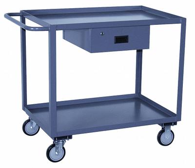 JAMCO Utility Cart: 1,200 lb, 60 in L x 24 in W Shelf, 66 in L x 25 in W x 35 in H Overall Dim - Utility Carts With Lockable Drawer