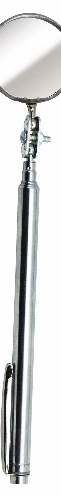 ULLMAN Inspection Mirror: 1 1/4 in Dia Mirror Size, Mirr. Mat. Glass, Mirr. Shp. Round (MPN E-2T). Key specifications — attr1004918: ULLMAN; attr1004923: Brass.
