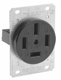LEVITON Receptacle: Single, 18-60, Black, 120/208V AC, 60 A, 4 Pole / 4 Wire (MPN 8360)