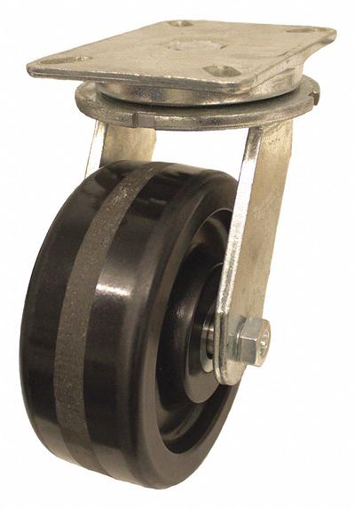 APPROVED VENDOR Plate Caster: Swivel, No Brake, Phenolic, 10 in Wheel Dia, 3 in Wheel Wd - Heavy-Duty Plate Casters