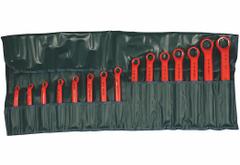 WIHA Box End Wrench Set: Alloy Steel, Chrome, 16 Tools, 8 mm to 32 mm Range of Head Sizes, Insulated (MPN 21093). Key specifications — attr324927: WIHA; attr309452: Wrench Roll; attr309451: No; attr309461: Chrome; attr309460: Alloy Steel; attr309463: Yes; attr309449: 8 mm to 32 mm.