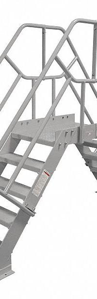 COTTERMAN Crossover Bridge: 2.7 ft Platform Ht, Steel, 500 lb Load Capacity, Diamond Plate, 4 Steps (MPN 4SCS36A7C1P3). Key specifications — Brand: COTTERMAN; Color: Gray; Tread Type: Diamond Plate.