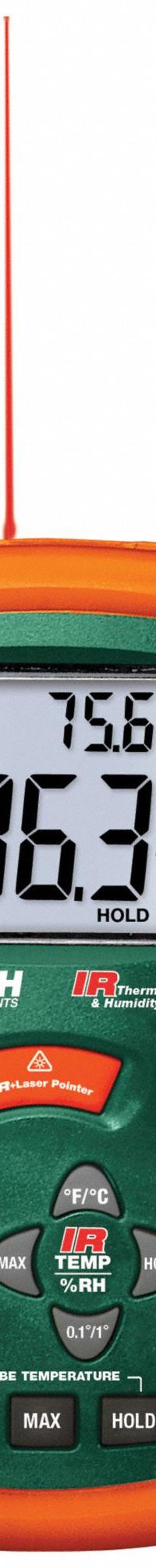 EXTECH Relative Humidity Meter: Cabled, Ambient Temp/Relative Humidity/Surface Temp/Wet Bulb Temp (MPN RH101). Key specifications — attr1107597: EXTECH; attr1134764: Not Included.