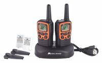 MIDLAND Handheld Two Way Radio: X-Talker T50 Series, FRS/GMRS, Analog, 0.5 W, 22 Channels, VOX, 8 hr (MPN T51VP3). Key specifications — Color: Black; FCC License Required: No.