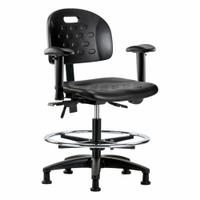 Ergonomic Chair: Polyurethane, Arms Included, Ht Range 19 3/4 in to 27 1/2 in, 18 in Seat Wd, Adj (MPN BR-HPMBCH-RG-T0-A1-CF-RG-BLK). Key specifications — Foot Support: Yes; Back Tilt Backward: 13.5°; Back Tilt Forward: 10.5°; Base Material: Nylon; Brand: APPROVED VENDOR; Product Type: Ergonomic Chair; ESD-Safe: Not ESD Safe.
