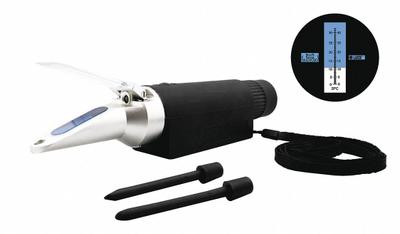 LAXCO, INC Refractometer: Brix, +/-0.1% Accuracy, Auto, Analog, 9 in Overall Dp - Analog Handheld Refractometers