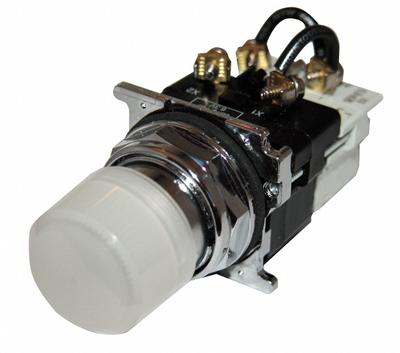 EATON Pilot Light: 30 mm Panel Mounting Size, White, Incandescent - Incandescent Pilot-Lights