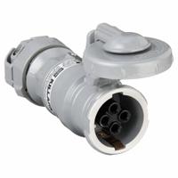 HUBBELL Pin and Sleeve Connector: Gray, 250V DC/600V AC, Three Phase, 30 A, 4 Pole, 4 Wire (MPN VPR3455). Key specifications — Brand: HUBBELL.