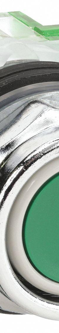 SCHNEIDER Flush Push Button Operator: Non-Illuminated, Flush Profile, Metallic, 30 mm, 1NO (MPN 9001KR1GH5). Key specifications — Brand: SCHNEIDER; Action: Momentary; Series: 9001K; Push Button Material Type: Metallic.