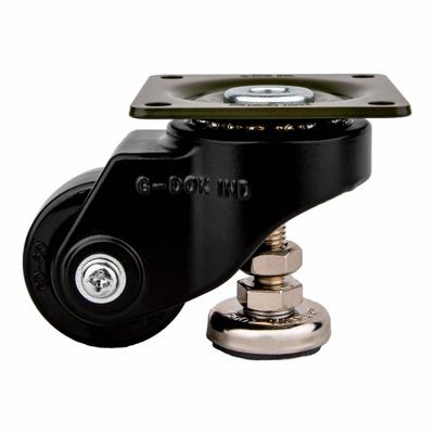 FOOT MASTER Plate Caster: Nylon Tread, 50 mm Wheel Dia, 73 mm Mounting Ht - General Purpose Leveling Plate Casters