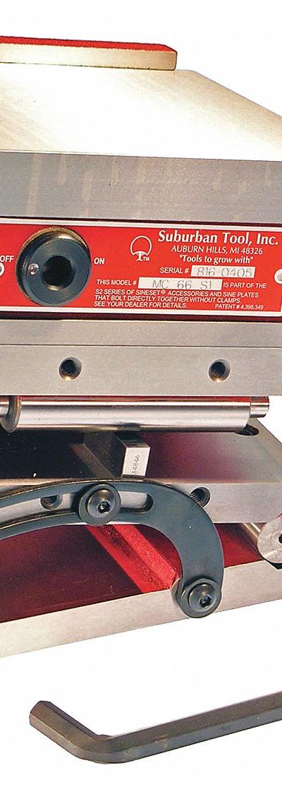 SUBURBAN Sine Plate: Fine Pole, 6 in L x 6 in W x 5 3/4 in H - Magnetic Compound Sine Plates