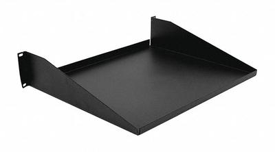 MONOPRICE Rack Shelf: 2 u, Solid Shelf, 14 1/2 in Overall Dp, 3 1/2 in Overall Ht - Rack-Mounted Equipment Shelves
