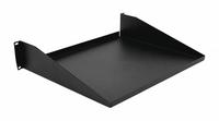 MONOPRICE Rack Shelf: 2 u, Solid Shelf, 14 1/2 in Overall Dp, 3 1/2 in Overall Ht, 19 in Overall Wd (MPN 8629). Key specifications — Brand: MONOPRICE; Color: Black; Material: Steel; _Shelf Style: Solid.