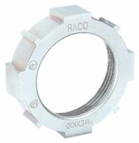 RACO Bushing: Iron, Zinc Plated, 2 in Trade Size, 2 23/32 in Overall Lg (MPN 1108). Key specifications — Insulated: No; Brand: RACO.