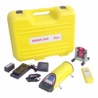 LEICA PIPER Pipe Laser Kit: Yellow, Pipe Laser, 16 1/2 in Overall Ht, 10 1/2 in Overall Wd, Aluminum (MPN PIPER 200R Kit). Key specifications — attr935972: LEICA PIPER; attr937993: Pipe Laser; attr940214: Yellow; attr940218: Pipe Laser; attr940221: Charger with AC and Auto Adapter; attr940223: Aluminum.