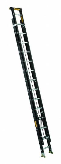 DEWALT Extension Ladder: 28 ft Ladder Size, Fiberglass, 300 lb Load Capacity, 60 lb Wt, 2 Sections (MPN DXL3020-28PT). Key specifications — Color: Black; Brand: DEWALT; Removable Fly: Fixed.