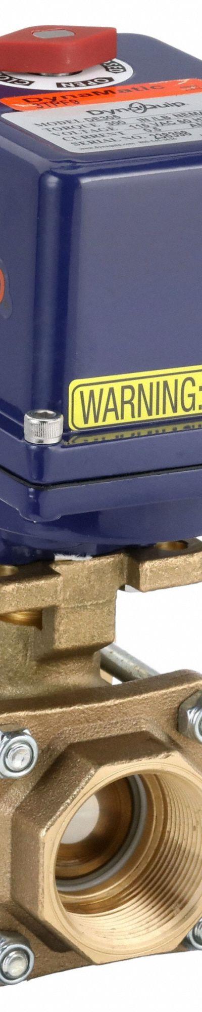 DYNAQUIP CONTROLS Electrically Actuated Two-Way Ball Valve: 1 - Bronze Electrically-Actuated Ball Valves