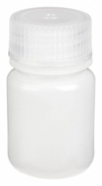APPROVED VENDOR Reagent Bottle: HDPE, 30 mL, 1 fl oz, Closure Included, Colorless - HDPE Wide Mouth Round Lab Bottles
