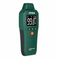 EXTECH Moisture Meter: Digital, LCD with Backlight, Pin/Pinless, ±3% Moisture Content Accuracy (MPN MO55A). Key specifications — attr999354: Digital; attr1009272: Built-In Material Library; attr999347: Drywall; attr999350: LCD with Backlight; attr999383: ±3%; attr999345: EXTECH.