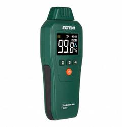 EXTECH Moisture Meter: Digital, LCD with Backlight, Pin/Pinless, ±3% Moisture Content Accuracy (MPN MO55A). Key specifications — attr999354: Digital; attr1009272: Built-In Material Library; attr999347: Drywall; attr999350: LCD with Backlight; attr999383: ±3%; attr999345: EXTECH.
