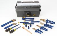 AMPCO Insulated Nonsparking Tool Kit: 17 Total Pcs, Tool Box (MPN IM-20). Key specifications — attr538283: AMPCO; attr549034: (1) Slip-Joint Pliers; attr549035: (1) Phillips Screwdriver; attr549036: (1) Drive Tool; attr549037: (2) Adjustable Wrenches; attr549038: None.
