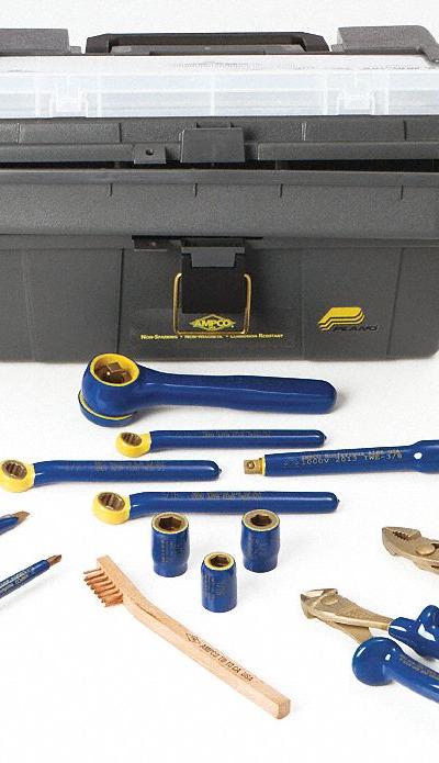 AMPCO Insulated Nonsparking Tool Kit: 17 Total Pcs, Tool Box - Insulated Nonsparking Tool Sets