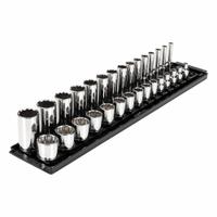 TEKTON Socket Set: 3/8 in Drive, 30 Piece, 12-Point, SAE, 1/4 in to 1 in (MPN SHD91210). Key specifications — attr1224269: 3/8 in; attr1204685: Not Tether Capable; attr1227399: 12-Point Standard and Deep Socket Set; attr1204650: 1/4 in to 1 in; attr1204673: Socket Bits Not Included; attr1204688: TEKTON; attr1224230: Friction; attr1224354: No Thin Wall.