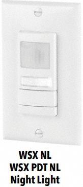 SENSOR SWITCH Occupancy Sensor: Occupancy/Photocell, Fluorescent/Incandescent/LED, Hard Wired, 800W (MPN WSX 2P NL WH). Key specifications — Operating Voltage: 120 to 277V AC; Neutral Required: No; Nightlight: Yes; Sensor Brand: Sensor Switch.