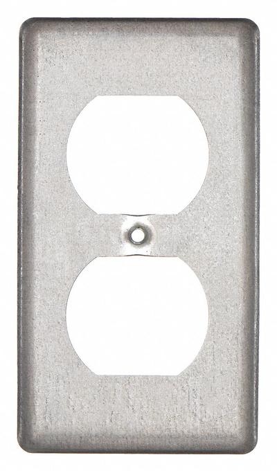RACO Electrical Box Cover: 1 Gangs, Open, For Rectangular Box Shape - Galvanized Electrical Box Covers